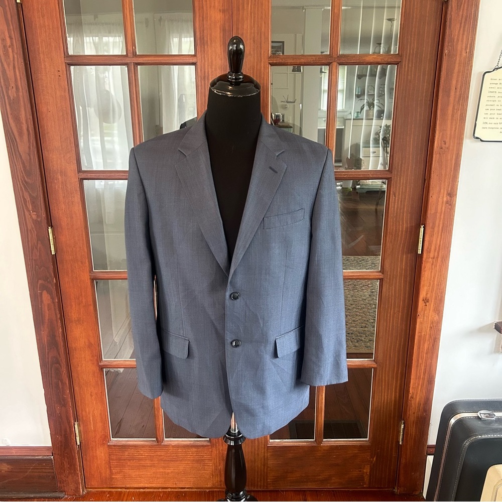 Albert Nipon Jacket Adult 40r Solid Gray Single B… - image 1